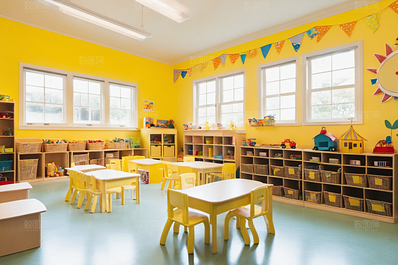 幼儿园教室场景托儿所摄影图