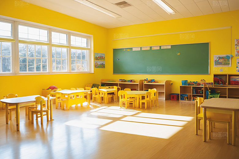 幼儿园教室场景学校摄影图