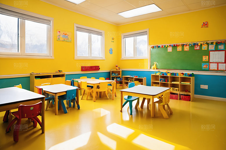 幼儿园教室托儿所温馨摄影图
