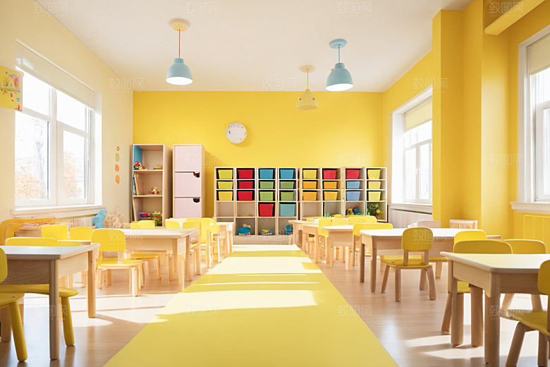 幼儿园教室学校温馨摄影图