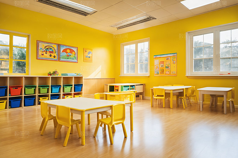 幼儿园教室幸福温馨摄影图