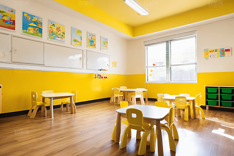 幼儿园教室温馨可爱摄影图