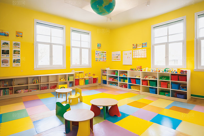 幼儿园教室室内场景摄影图