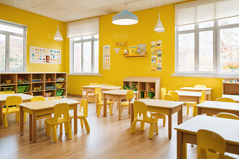 幼儿园教室可爱温馨摄影图