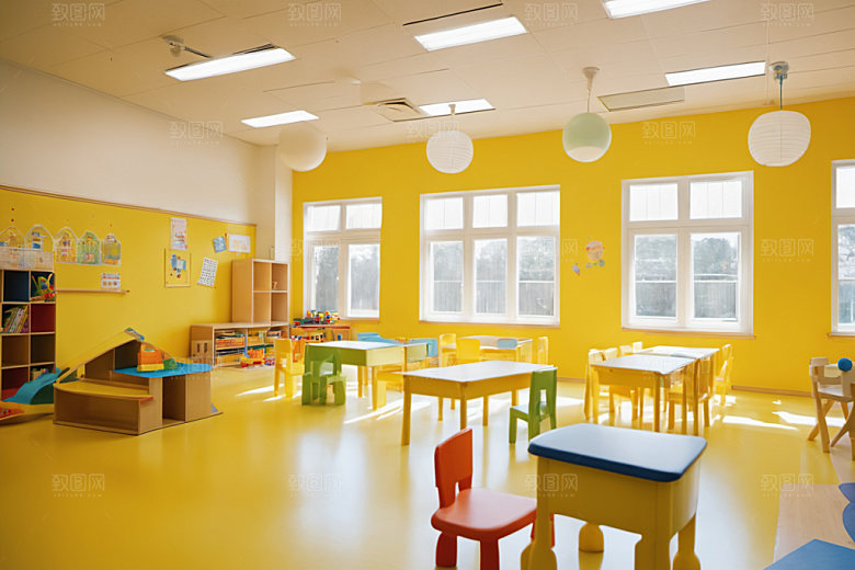 幼儿园教室高清场景摄影图