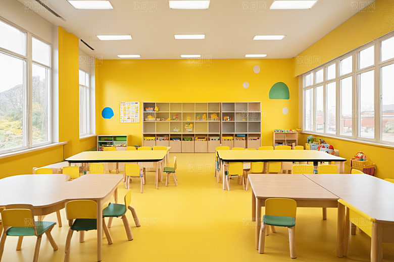 幼儿园教室温馨幸福摄影图