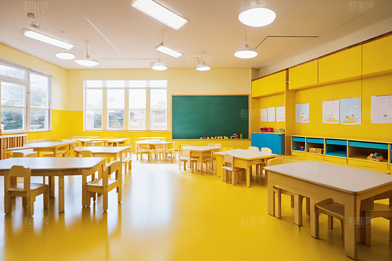 幼儿园教室温馨可爱摄影图