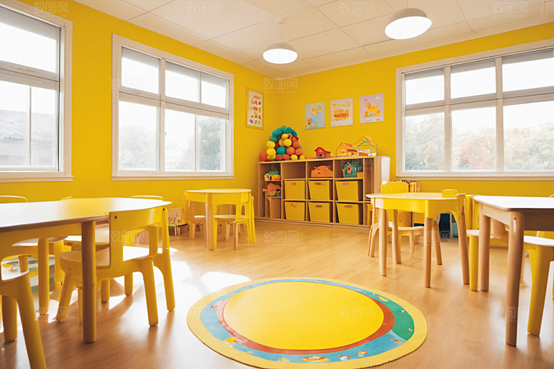 幼儿园教室可爱托儿所摄影图
