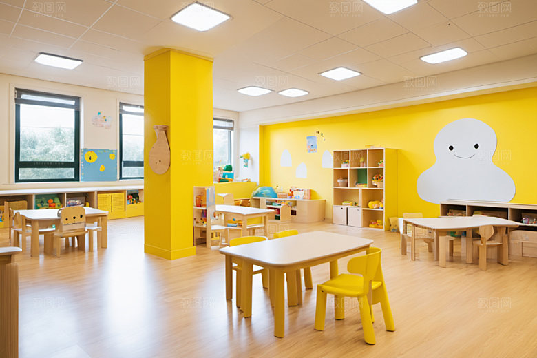 幼儿园教室幼教室内摄影图