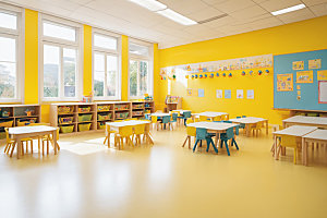 幼儿园教室幸福温馨摄影图