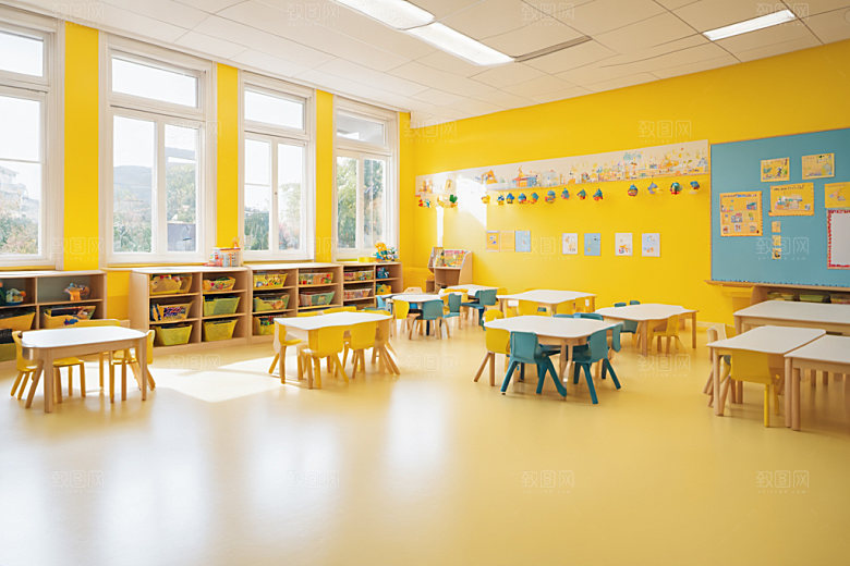 幼儿园教室幸福温馨摄影图