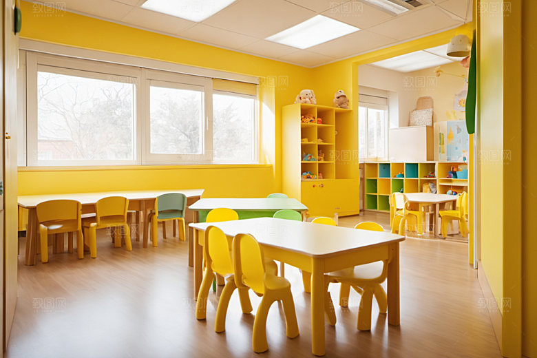 幼儿园教室幼教场景摄影图