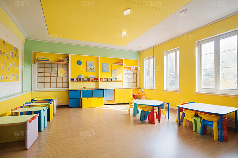 幼儿园教室可爱场景摄影图