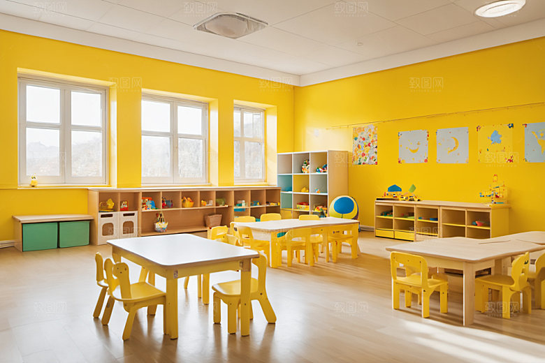 幼儿园教室温馨托儿所摄影图