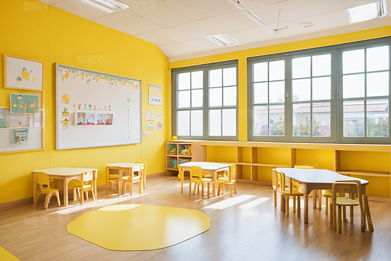 幼儿园教室室内幸福摄影图