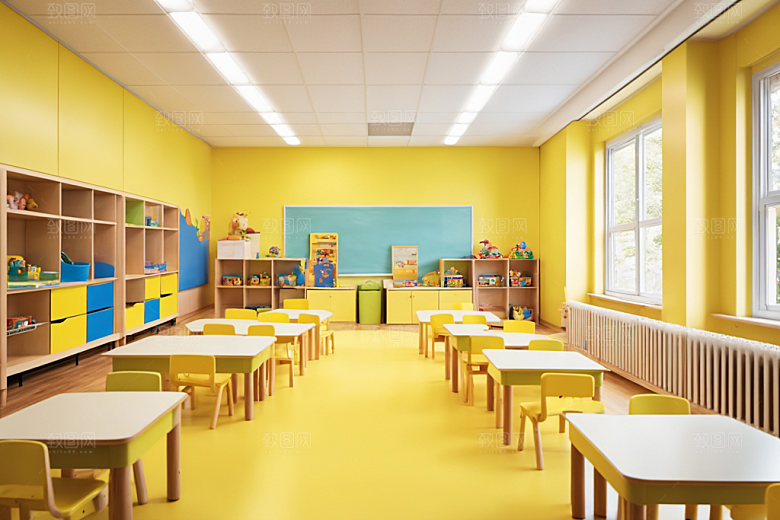 幼儿园教室温馨可爱摄影图