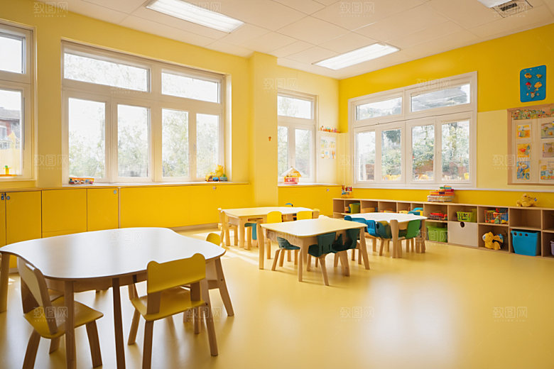 幼儿园教室高清幼教摄影图