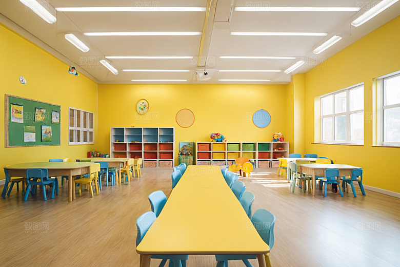 幼儿园教室可爱幼教摄影图