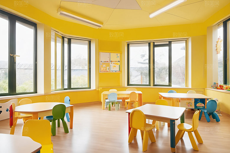 幼儿园教室场景高清摄影图