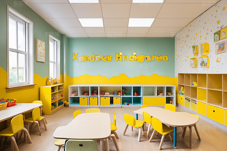 幼儿园教室幸福高清摄影图