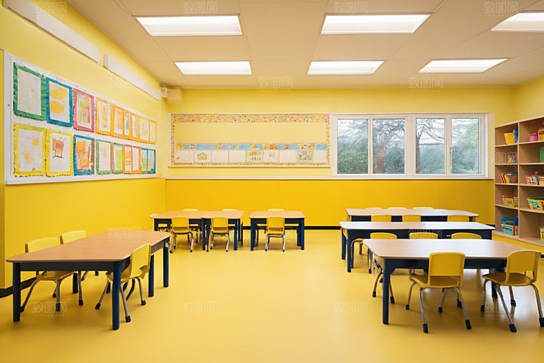 幼儿园教室可爱室内摄影图