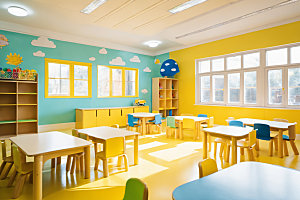 幼儿园教室学校幸福摄影图