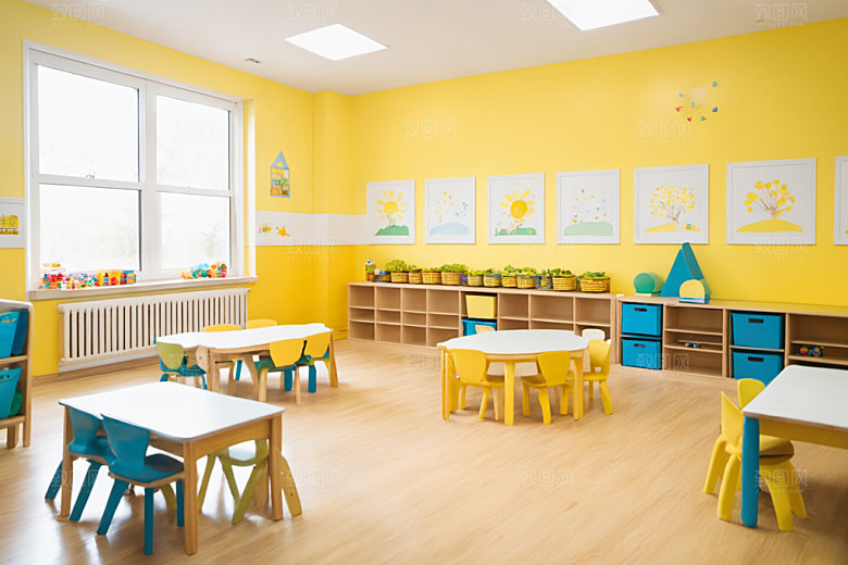 幼儿园教室幸福温馨摄影图