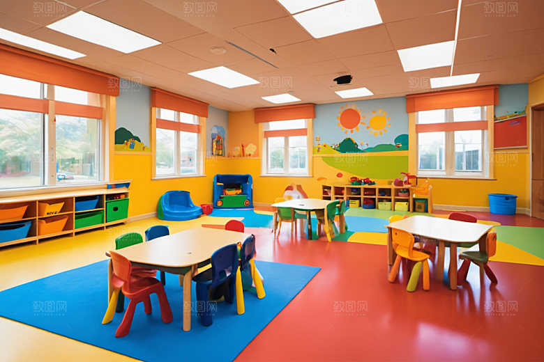 幼儿园教室场景托儿所摄影图