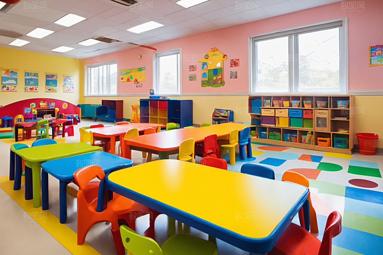 幼儿园教室场景室内摄影图