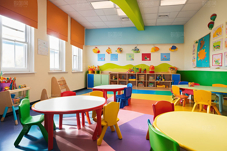 幼儿园教室幸福温馨摄影图