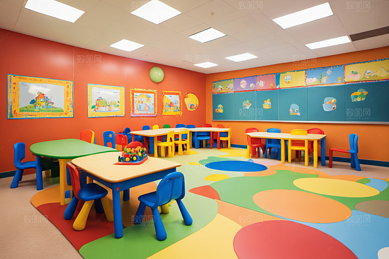 幼儿园教室高清幼教摄影图