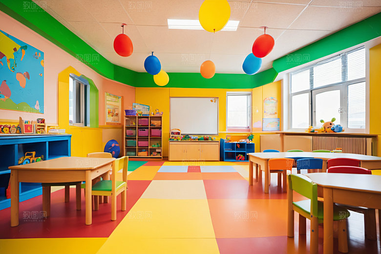幼儿园教室可爱温馨摄影图