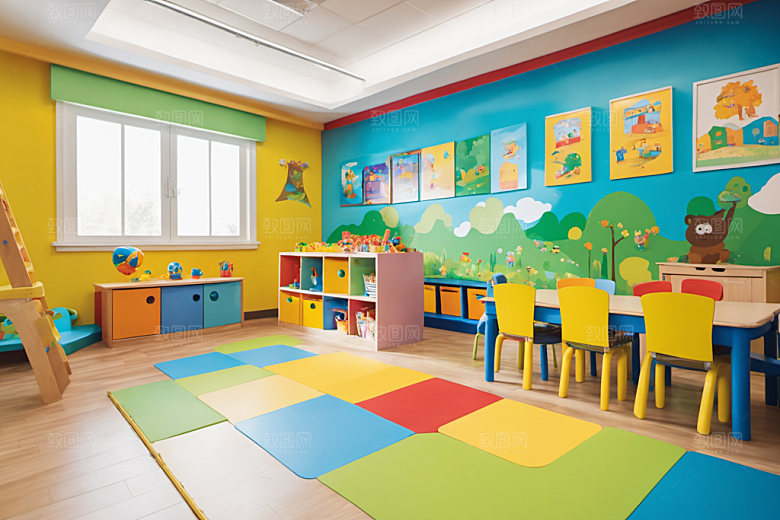 幼儿园教室温馨学校摄影图