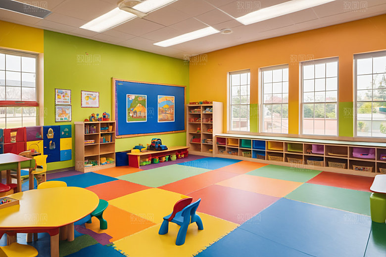 幼儿园教室可爱学校摄影图