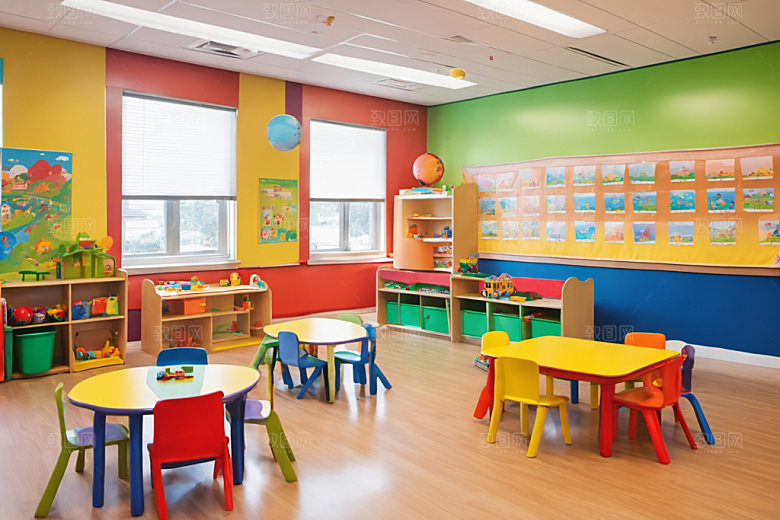 幼儿园教室场景托儿所摄影图