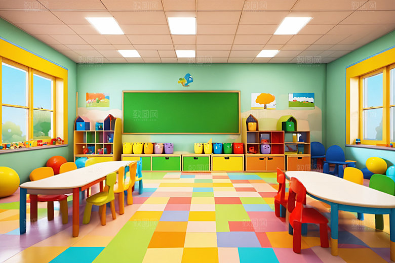 幼儿园教室室内可爱摄影图