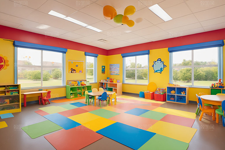 幼儿园教室室内幼教摄影图