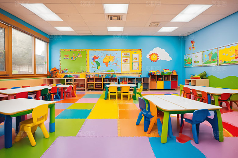 幼儿园教室温馨幼教摄影图