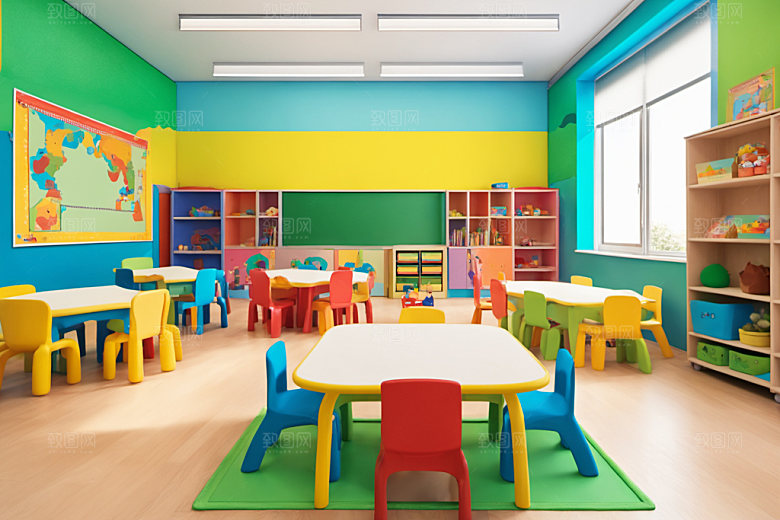 幼儿园教室幸福可爱摄影图