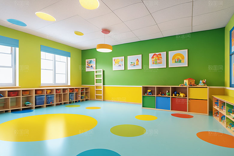 幼儿园教室场景可爱摄影图