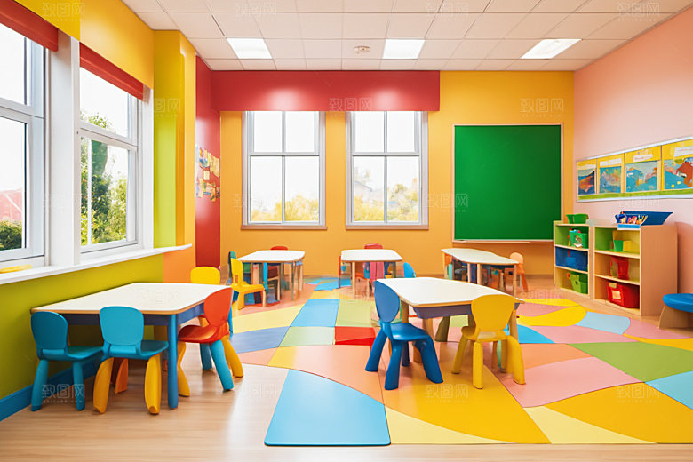 幼儿园教室童趣场景摄影图