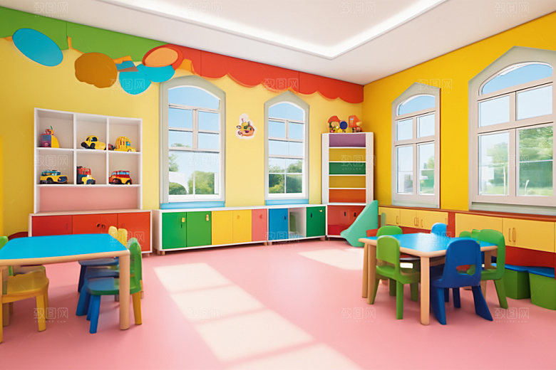 幼儿园教室温馨学校摄影图