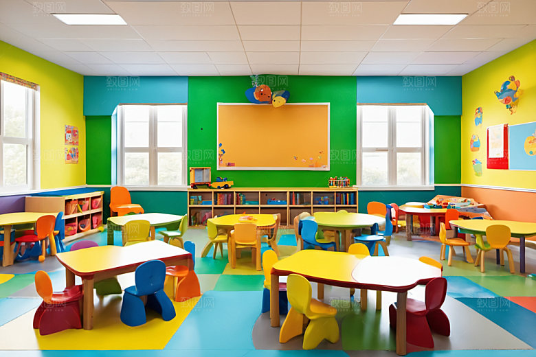 幼儿园教室学校场景摄影图