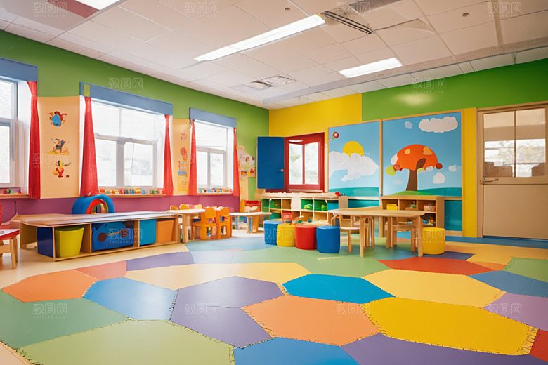 幼儿园教室室内幼教摄影图