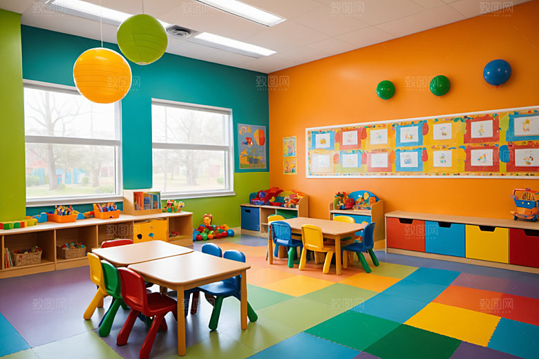 幼儿园教室温馨学校摄影图
