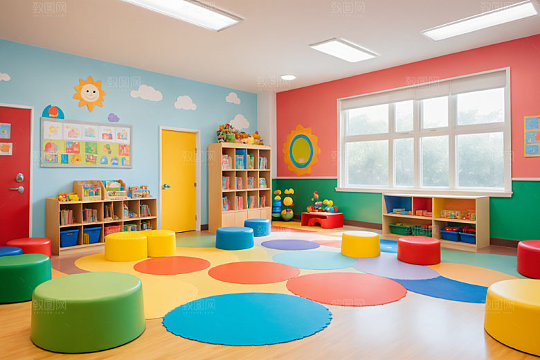 幼儿园教室托儿所幸福摄影图