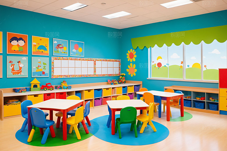 幼儿园教室幼教可爱摄影图