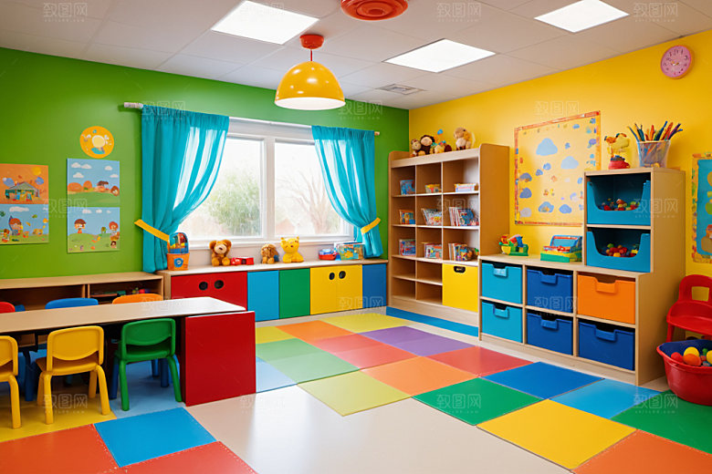 幼儿园教室幸福幼教摄影图