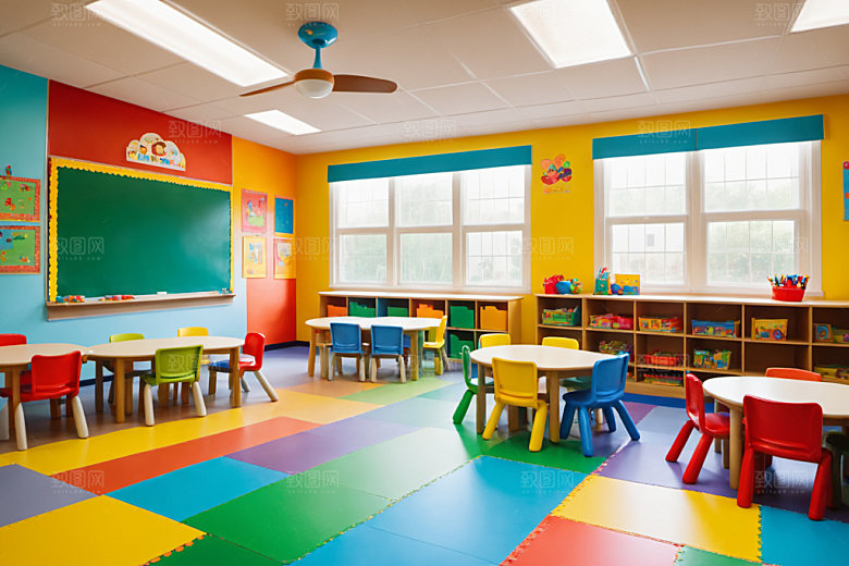 幼儿园教室室内可爱摄影图