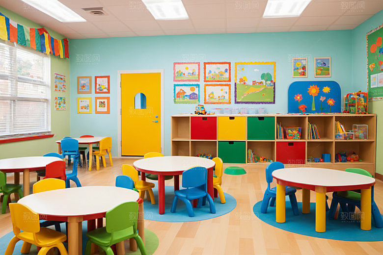 幼儿园教室学校可爱摄影图